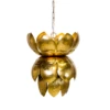 Worlds Away Blossom Metal Gold Leaf Pendant With Leaves