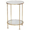 Worlds Away Chico 2 Tier Gold Leafed Side Table With Plain Mirror Tops