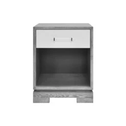 Worlds Away Side Table, Grey Cerused Oak Case/White Drwr/Includes Brass & Nickel Hrdwr Options W Acrylic Rod -Worlds Away WA dakota gco 38874.1538510001 ni 27190.1707481684