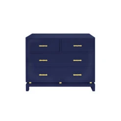 Worlds Away Four Dwr Chest W. Gold Lf Hdwr - Navy Lacquer