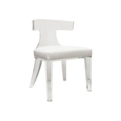 Worlds Away Duke Chair - Acrylic/White Linen