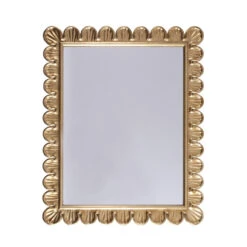 Worlds Away Eliza Mirror With Scalloped Edge Frame In Gold Leaf