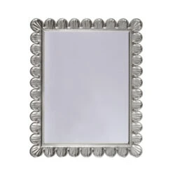Worlds Away Eliza Mirror With Scalloped Edge Frame In Silver Leaf