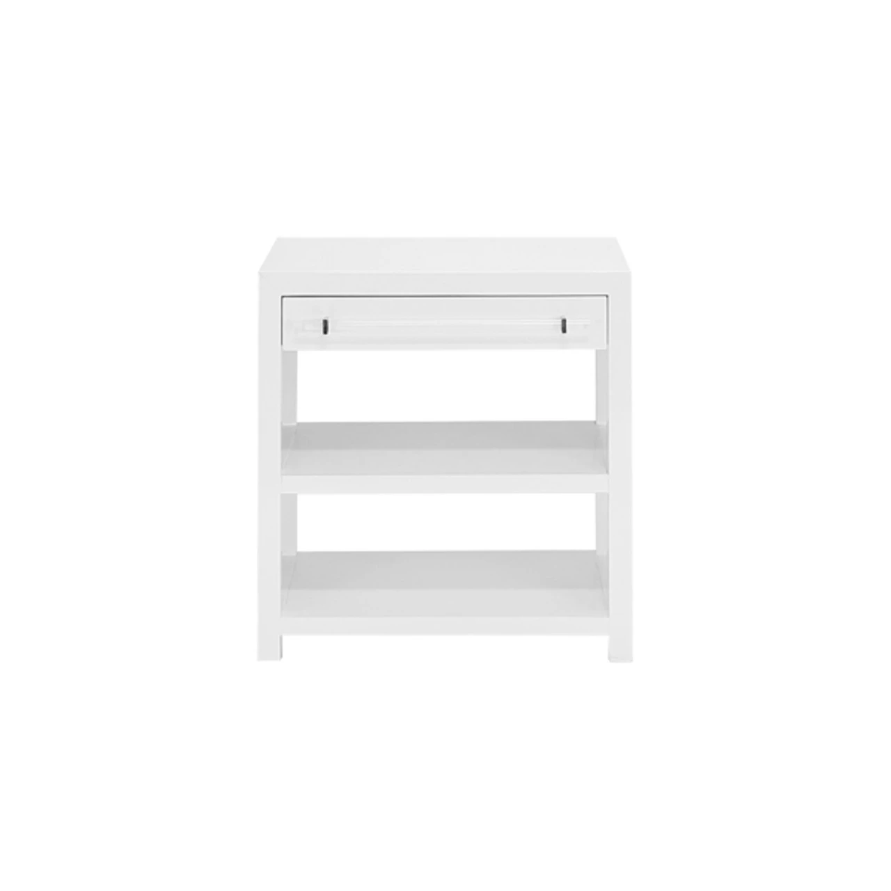 Worlds Away Side Table - Glossy White/Includes Brass & Nickel Hrdwr Options W Acrylic Rod 5 Worlds Away Side Table - Glossy White/Includes Brass & Nickel Hrdwr Options W Acrylic Rod - Image 5
