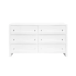 Worlds Away Six Drawer Chest W. Acrylic Harware - White Lacquer -Worlds Away WA luke whn 87229.1538509794 ni 55863.1707481750