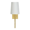 Worlds Away Molly Gold Leaf Sconce With Bamboo Detail & White Linen Shade