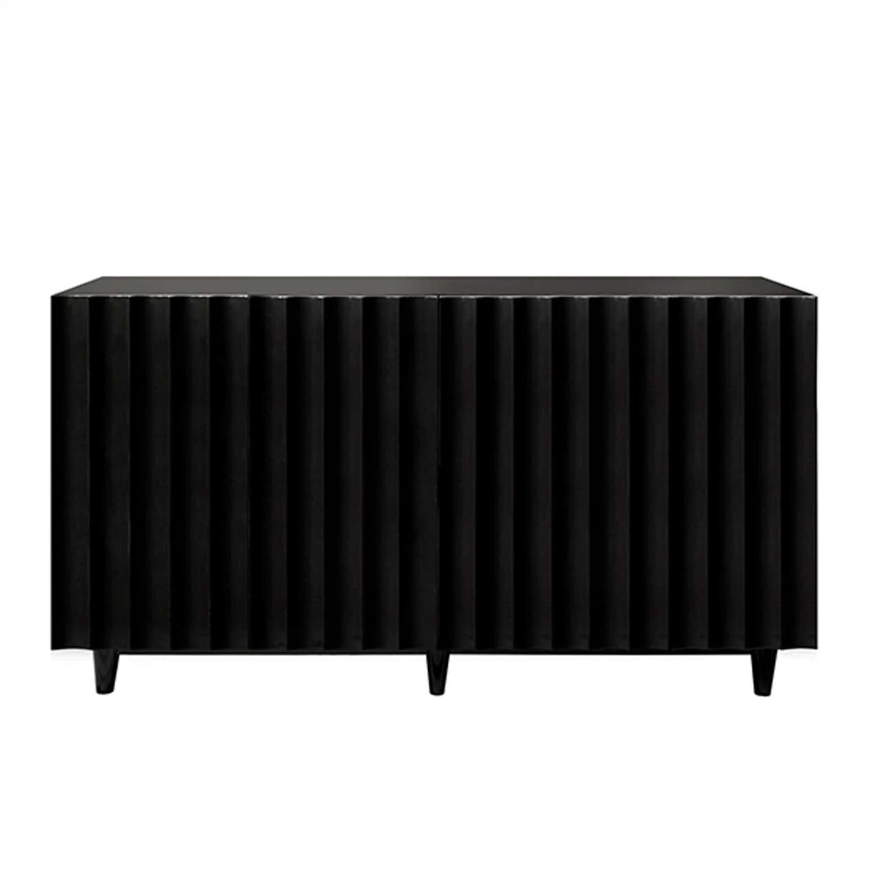 Worlds Away Odette Black Lacquer 4 Door Scalloped Front Cabinet 6 Worlds Away Odette Black Lacquer 4 Door Scalloped Front Cabinet - Image 6
