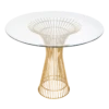 Worlds Away Powell Gold Leaf Iron Table Base With 30" Diameter Beveled Glass