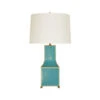 Worlds Away Renata Table Lamp - Turquise/Gold Trim/Silk Shade