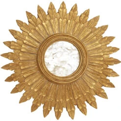 Worlds Away Santo Small Gold Leaf Starburst Mirror With Antique Mirror Inset -Worlds Away WA santo g 68028.1538506785 ni 31477.1707478888