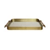 Worlds Away Saratoga Tray - Antique Brass/Resin Horn