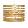 Worlds Away Turner Gold Leaf Striped Metal Pendant With Interior 3 Candle Cluster