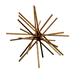 Worlds Away Urchin 12" Diameter Iron Rod Asterisk In Gold Leaf