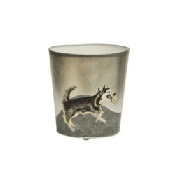 Worlds Away Wbhusky Wastebasket - Hand Painted
