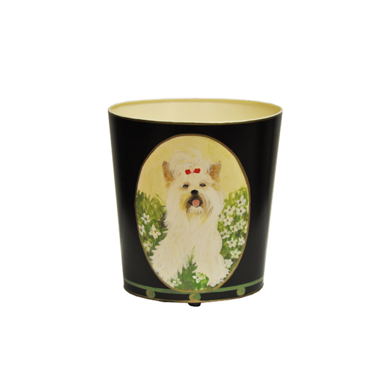 Worlds Away Wbyorkterrier Wastebasket - Hand Painted 1 Worlds Away Wbyorkterrier Wastebasket - Hand Painted