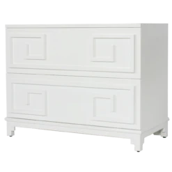 Worlds Away Oriental 2 Drwr Chest White Lac