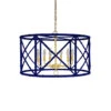 Worlds Away Zia Chandelier - Bamboo/Navy Powder Coat/Gold Cluster